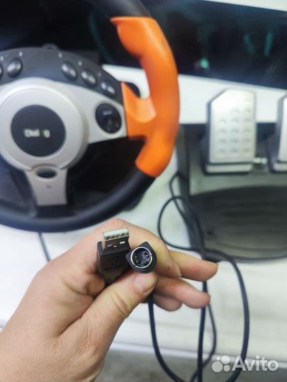 Игровой руль с педалями для пк