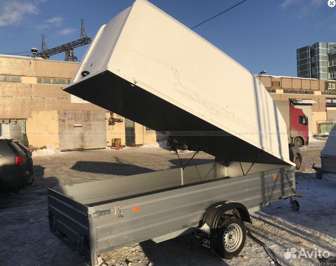 Прицеп с алюминиевыми бортами и крышкой мзса 8177