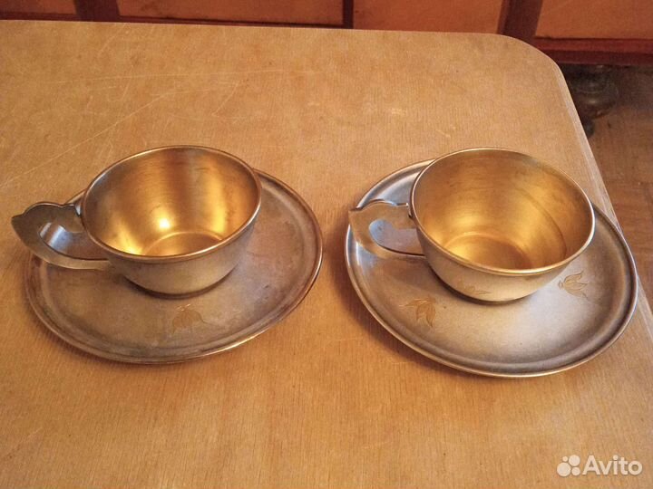 Кофейная пара из мельхиора СССР