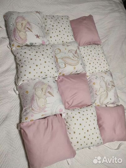 Бортики в детскую кроватку 12 подушек