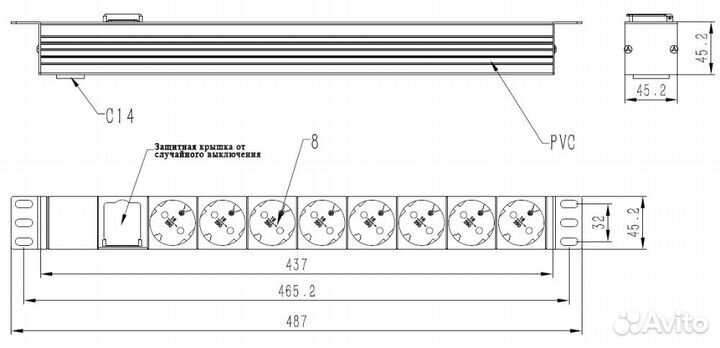 Блок розеток 19