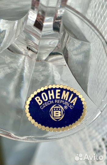 Хрустальные бокалы Bohemia золотые листья - новые