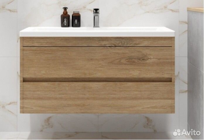 Мебель для ванной Art&Max Family-M 100 подвесная дуб харбор золотой