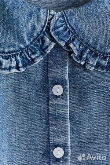 Джинсовая рубашка блуза hm 104