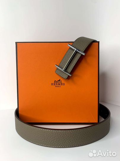 Ремень. Hermes,серый, новый в упаковке