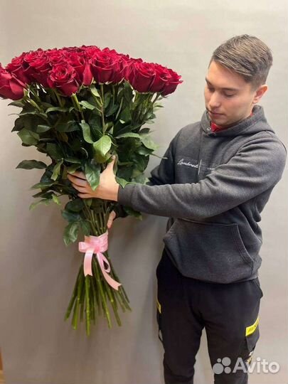 Высокие премиальные розы 70см 80см 100см. Букеты