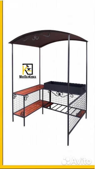 Мангал беседка с лавочкой