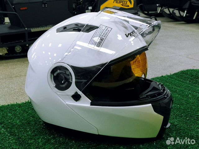 Шлем Снегоходный с подогревом (модуляр) Vega White