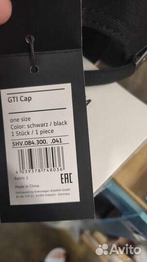 Бейсболка volkswagen GTI новая