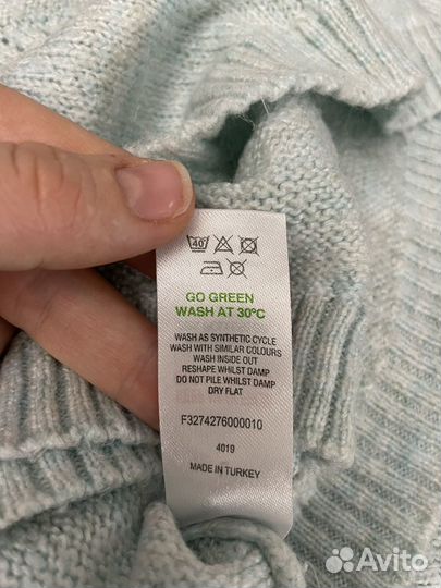 Джемпер голубой, фактурная вязка, 48-50