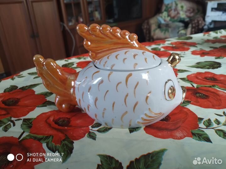 Солонка рыба кит, сахарницы СССР