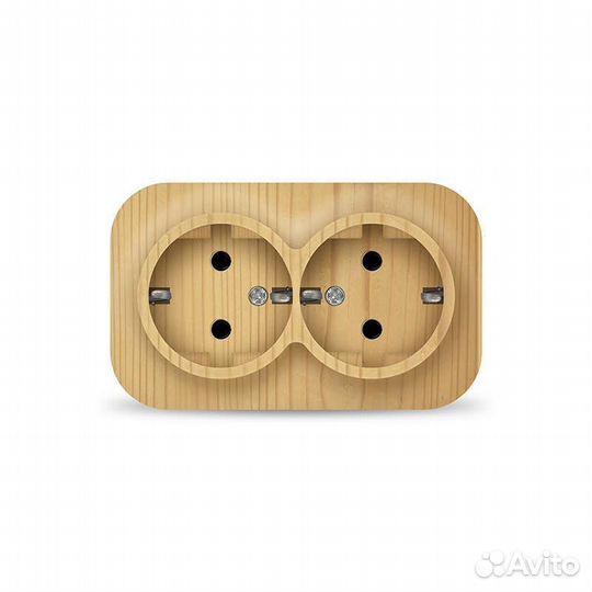 Розетка 2-м оп 16А IP20 с заземл. сосна ionich 1439