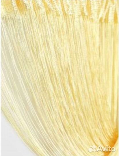 Шторы нитяные кисея + штора капрон, цвет шампань