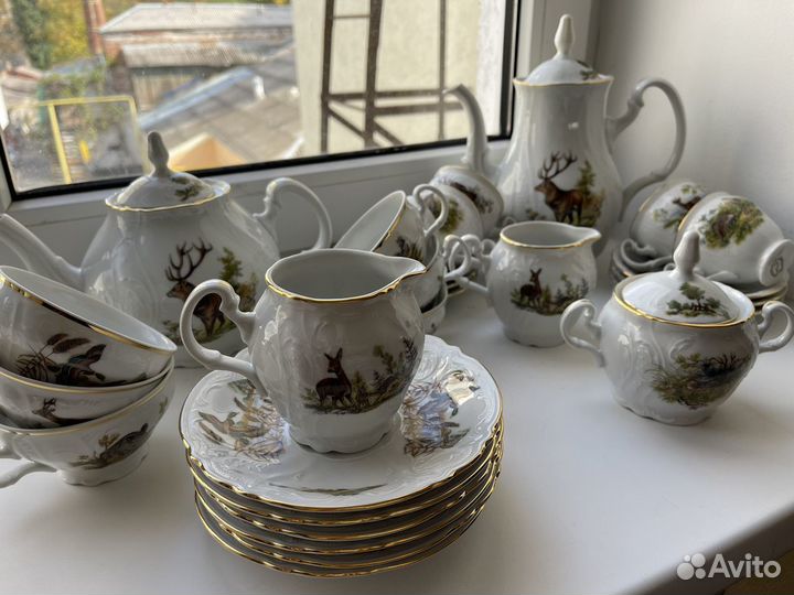 Чайно кофейный сервиз чехия Bernadotte (охота)