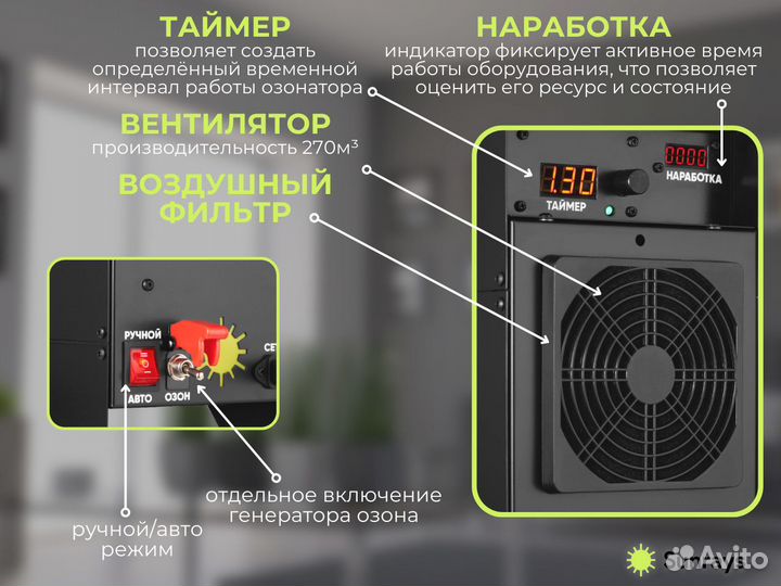 Озонатор воздуха промышлен-й Sunrays 40 г/ч