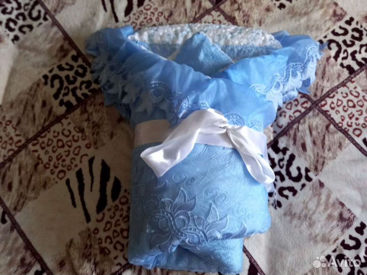 Конверт-одеяло на выписку для мальчика весна-лето