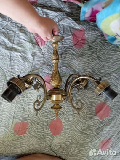 Бронза люстра четырехрожковая СССР