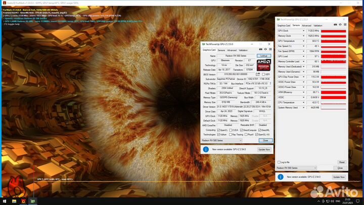 Видеокарта rx580 8gb sapphire pulse