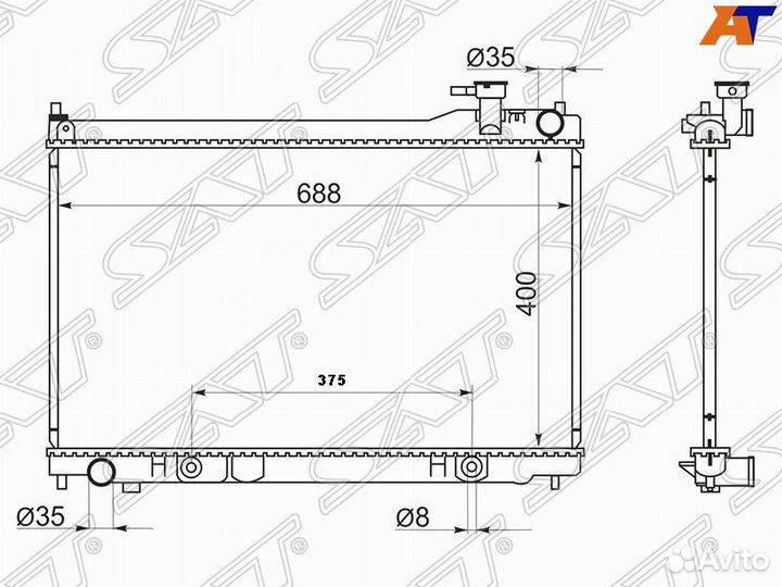 Радиатор nissan skyline V35 04/stagea M35 04/infin