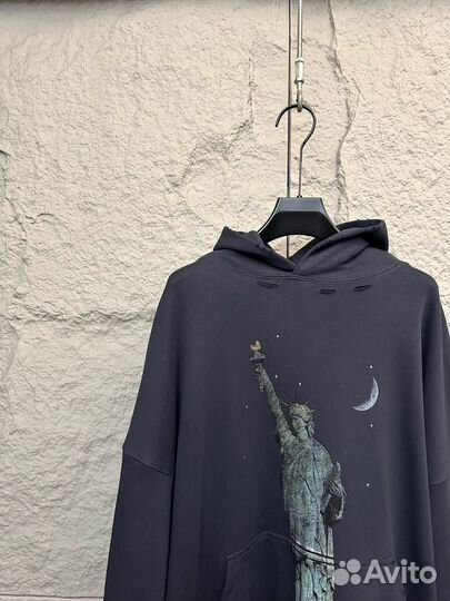 Худи Balenciaga Liberty Black Distressed Hoodie