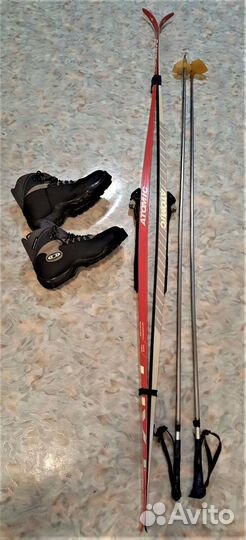 Комплект лыж Atomic+ ботинки и креп Salomon+ палки
