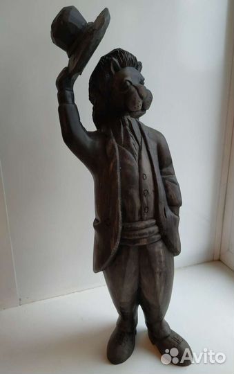 Статуэтка Лев из черного дерева Эбен