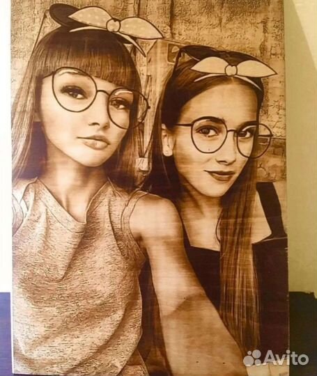 Картина по фото на дереве