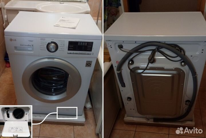 Стиральная машина LG F1296NDS1 6 кг + Пар