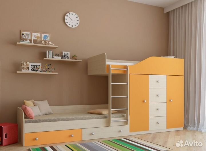 Кровать двухъярусная детская