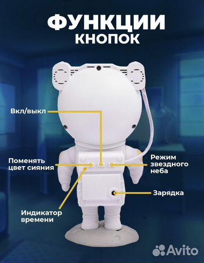 Проектор звездного неба космонавт новый
