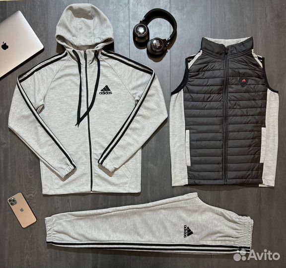 Мужской Спортивный костюм тройка Adidas
