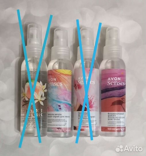 Спрей, гель для душа, лосьон, шампунь Эйвон
