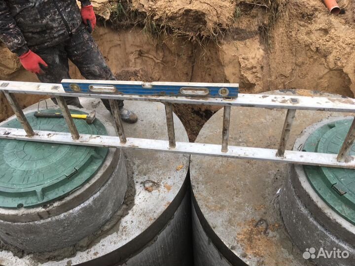 Септик двух камерный переливной