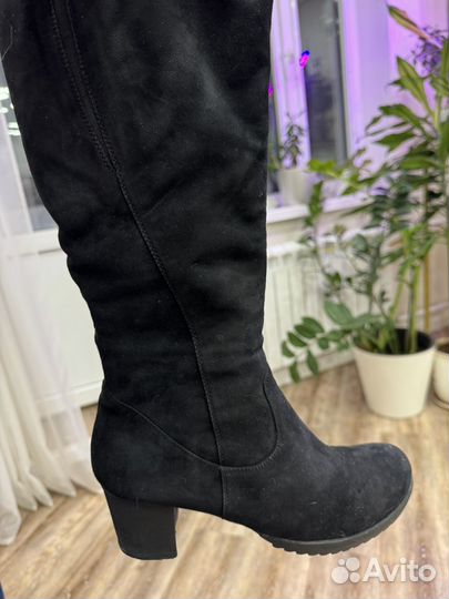 Зимние замшевые сапоги