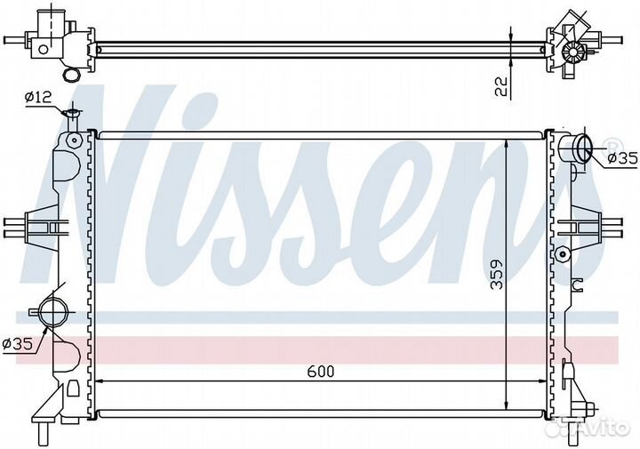 Радиатор охлаждения двс opel astra (1998) 2.2