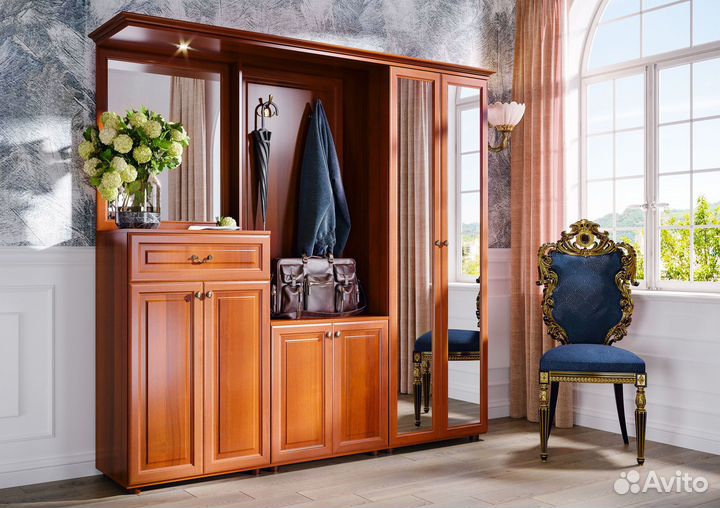 Прихожая большая(ян-28) Орех Пегас (шкаф справа)