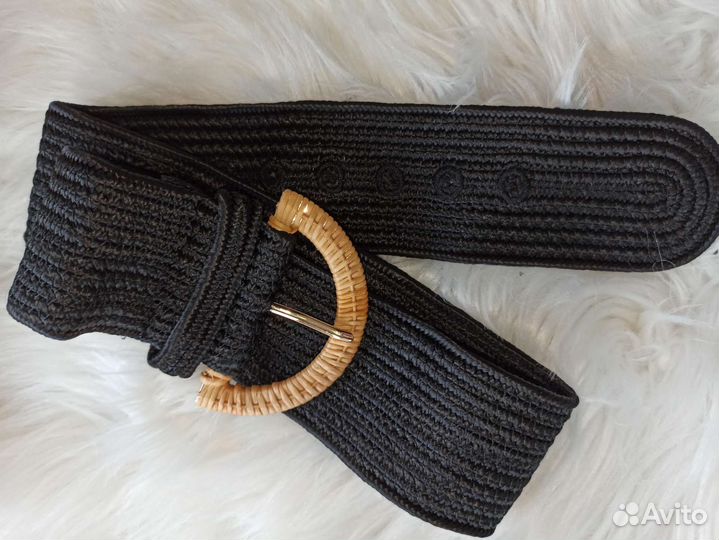 ASOS Плетёный пояс с соломенной пряжкой