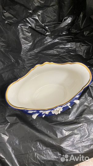 Салатница фарфор синяя