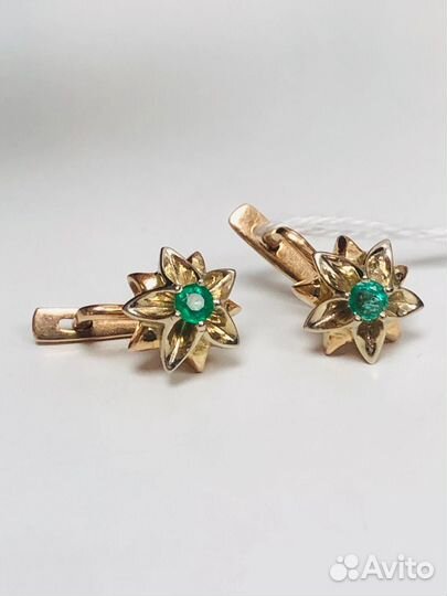 Серьги с изумрудами