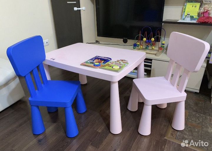Детский стол и 2 стула IKEA