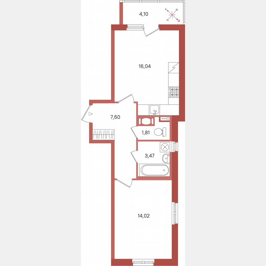 1-к. квартира, 45 м², 6/11 эт.
