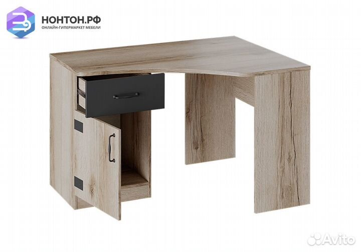 Угловой письменный стол Окланд фон черный / дуб де