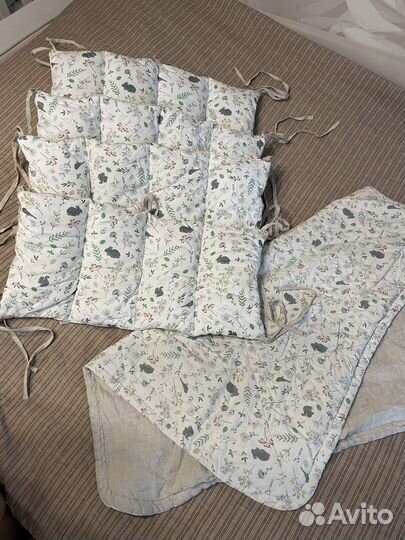 Бортики в кроватку + одеяло