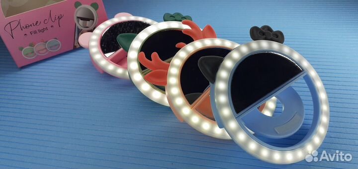 Световое кольцо для смартфона с зеркалом 4 цвета