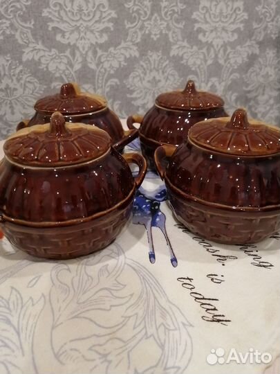 Горшочки для запекания керамические 4 шт