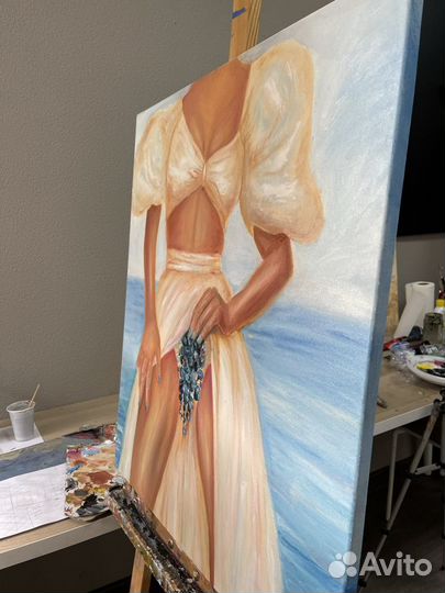 Картина маслом на холсте большая 18+ эротика грудь