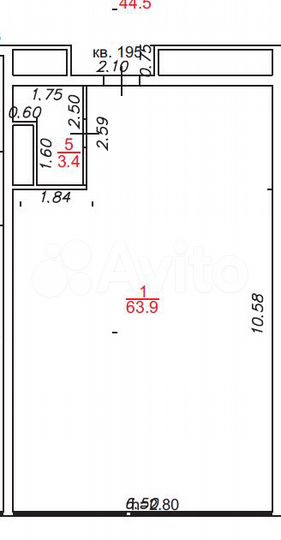 1-к. квартира, 67,3 м², 13/20 эт.