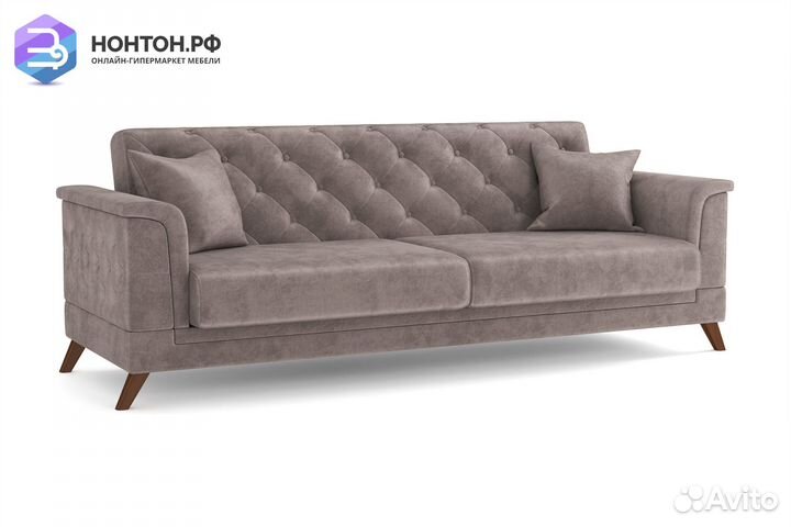 Диван книжка Амарант серо-коричневый