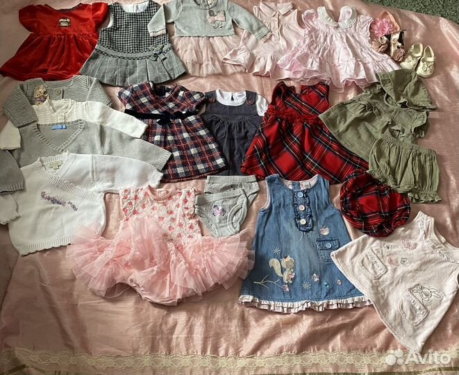 Платья кардиганы костюм из муслина 3-6 m