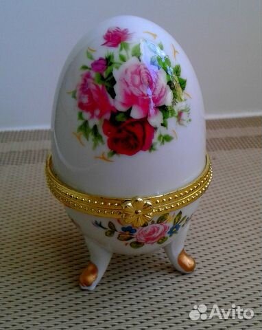 Подставка для яиц 1962 г, яйцо-шкатулка фарфор